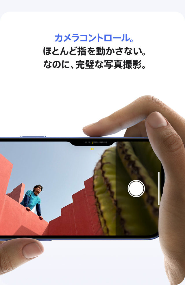 カメラコントロール。ほとんど指を動かさない。なのに、完璧な写真撮影。
